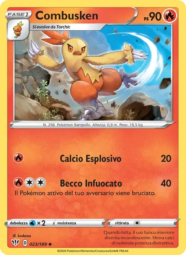 Combusken — Fiamme Oscure 23 Italian Pokémon card