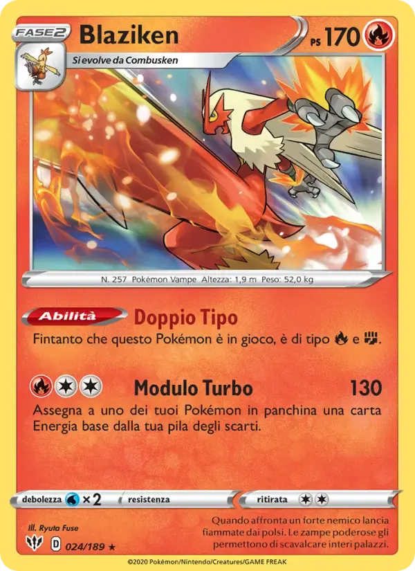 Blaziken — Fiamme Oscure 24 Italian Pokémon card