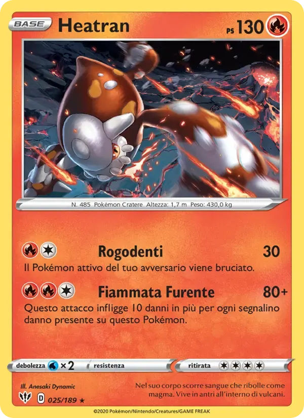 Heatran — Fiamme Oscure 25 Italian Pokémon card