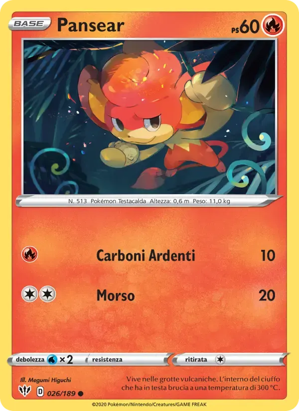 Pansear — Fiamme Oscure 26 Italian Pokémon card