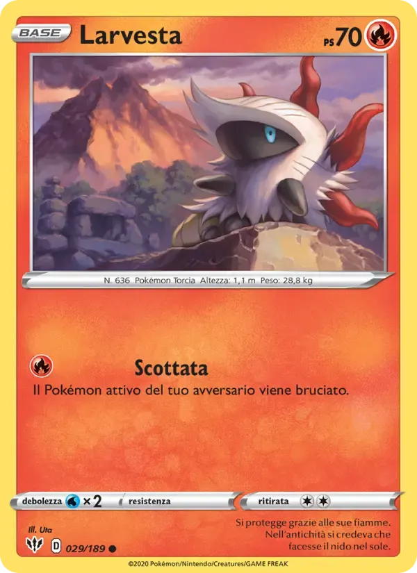 Larvesta — Fiamme Oscure 29 Italian Pokémon card