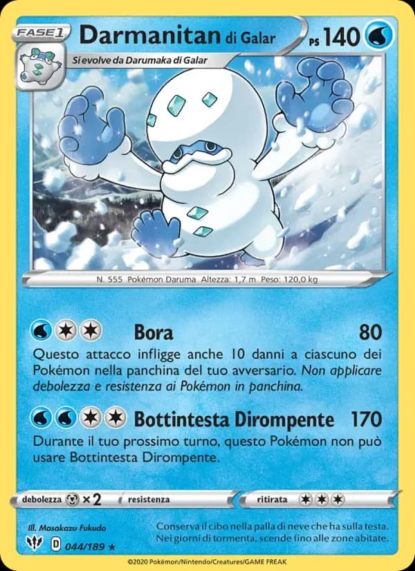 Darmanitan di Galar — Fiamme Oscure 44 Italian Pokémon card