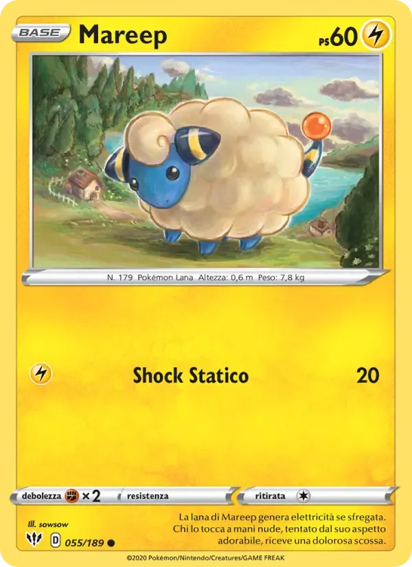 Mareep — Fiamme Oscure 55 Italian Pokémon card