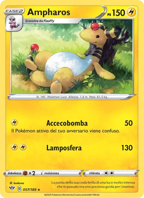 Ampharos — Fiamme Oscure 57 Italian Pokémon card