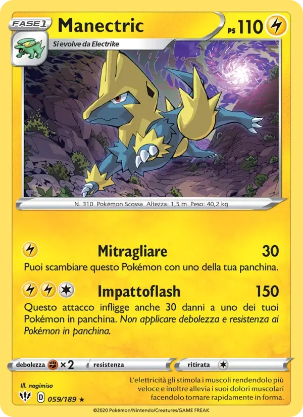 Manectric — Fiamme Oscure 59 Italian Pokémon card