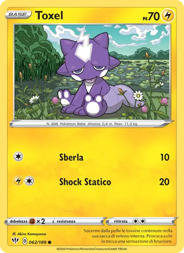Toxel — Fiamme Oscure 62 Italian Pokémon card