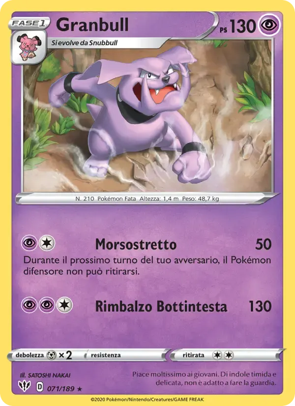 Granbull — Fiamme Oscure 71 Italian Pokémon card