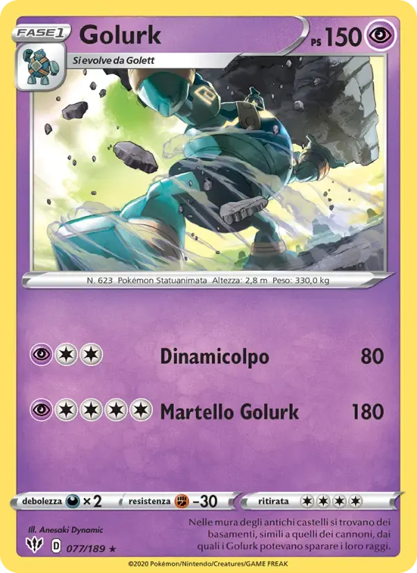 Golurk — Fiamme Oscure 77 Italian Pokémon card