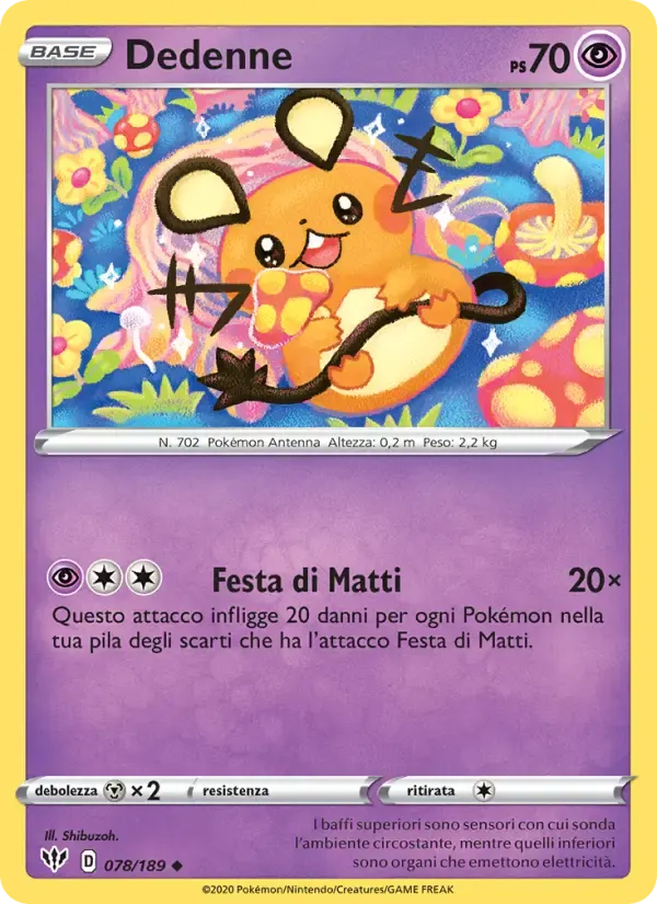 Dedenne — Fiamme Oscure 78 Italian Pokémon card