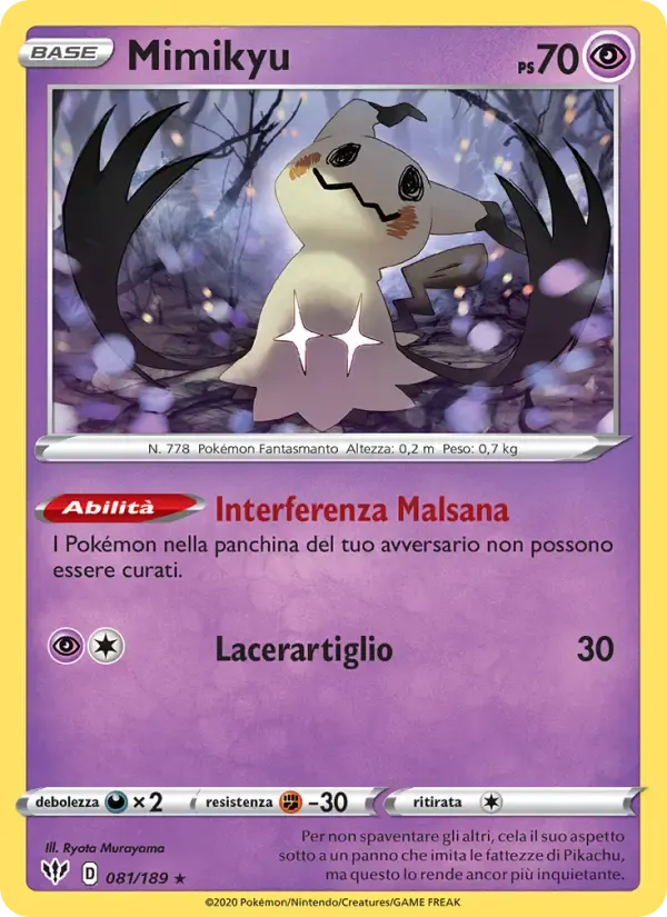 Mimikyu — Fiamme Oscure 81 Italian Pokémon card