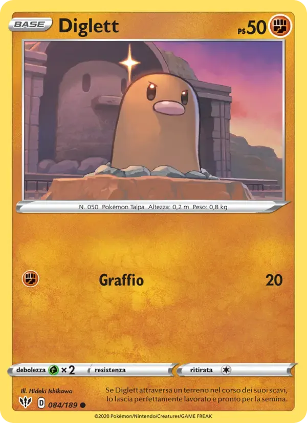 Diglett — Fiamme Oscure 84 Italian Pokémon card