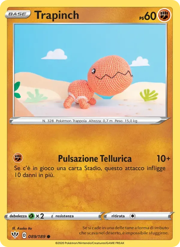 Trapinch — Fiamme Oscure 89 Italian Pokémon card