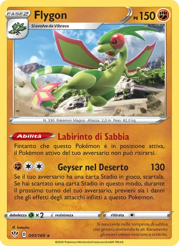 Flygon — Fiamme Oscure 91 Italian Pokémon card