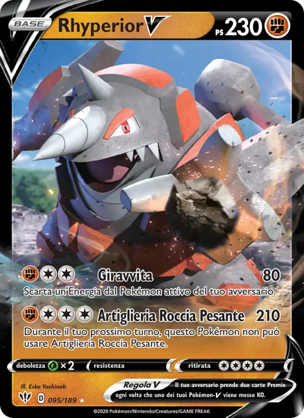 Rhyperior V — Fiamme Oscure 95 Italian Pokémon card