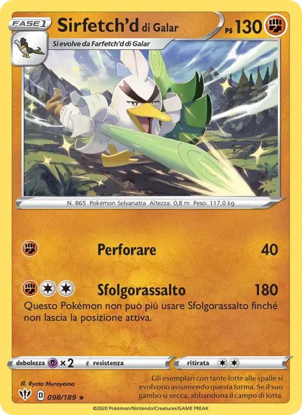 Sirfetch'd di Galar — Fiamme Oscure 98 Italian Pokémon card