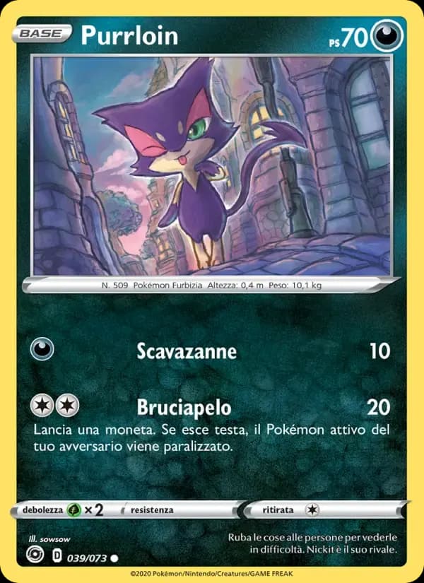 Purrloin — Futuri Campioni 39 Italian Pokémon card