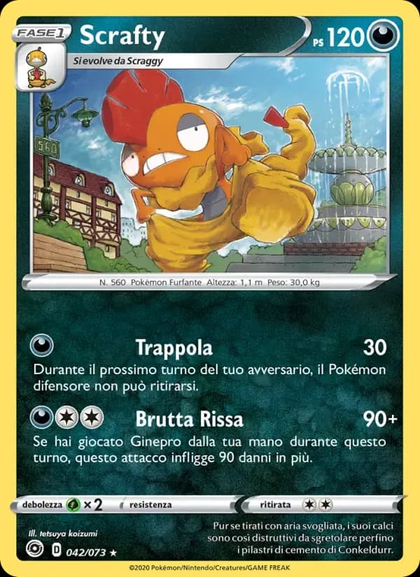 Scrafty — Futuri Campioni 42 Italian Pokémon card
