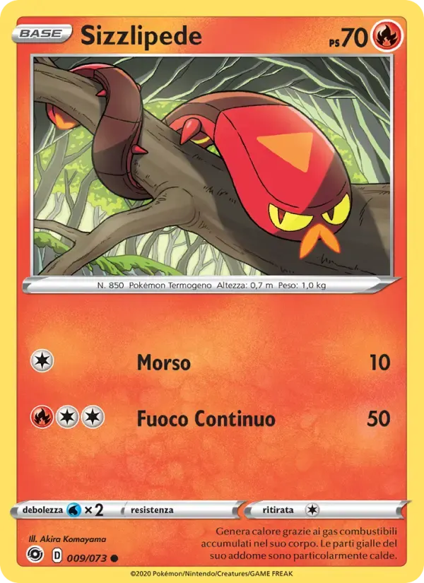 Sizzlipede — Futuri Campioni 9 Italian Pokémon card