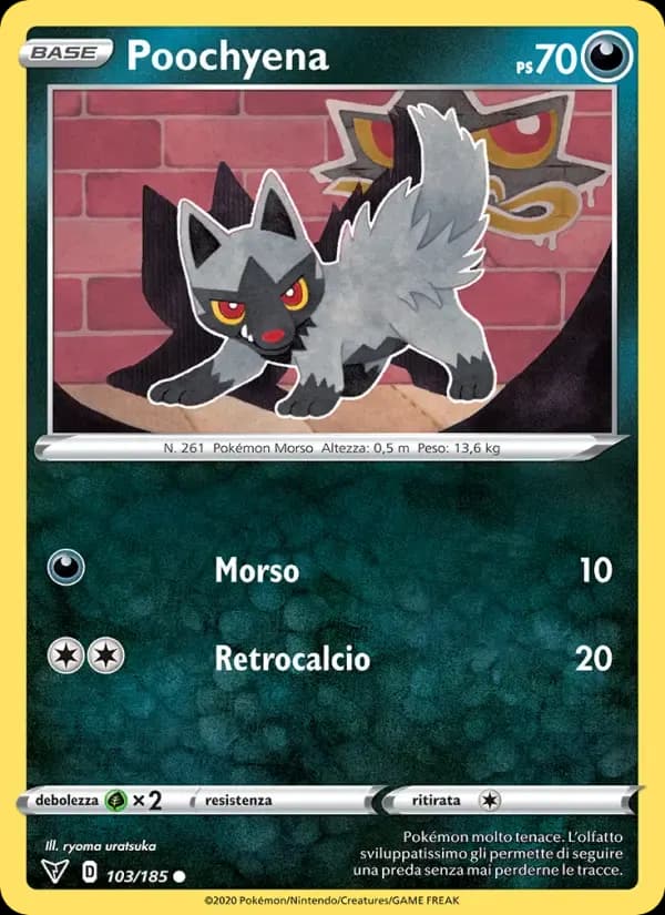 Poochyena — Voltaggio Sfolgorante 103 Italian Pokémon card