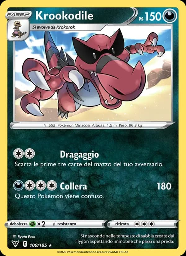 Krookodile — Voltaggio Sfolgorante 109 Italian Pokémon card