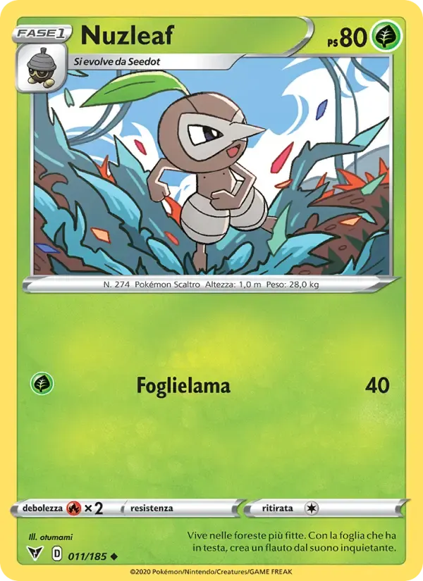 Nuzleaf — Voltaggio Sfolgorante 11 Italian Pokémon card
