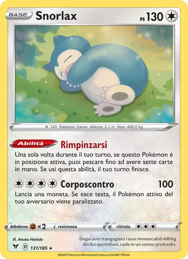 Snorlax — Voltaggio Sfolgorante 131 Italian Pokémon card
