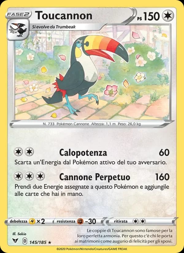 Toucannon — Voltaggio Sfolgorante 145 Italian Pokémon card