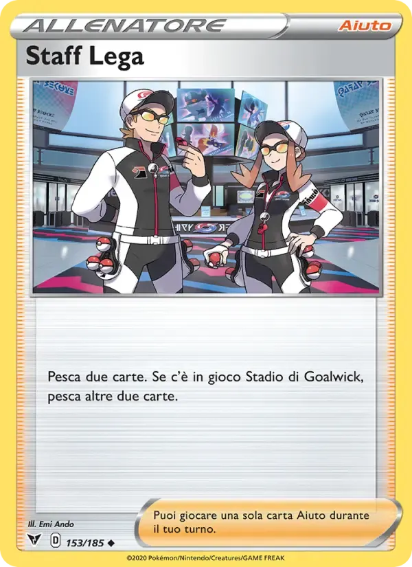 Staff Lega — Voltaggio Sfolgorante 153 Italian Pokémon card