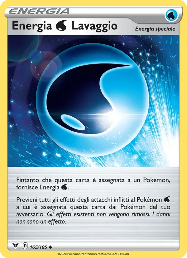 Energia Water Lavaggio — Voltaggio Sfolgorante 165 Italian Pokémon card