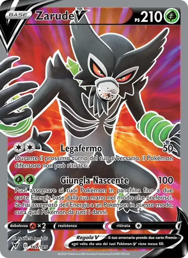 Zarude V — Voltaggio Sfolgorante 167 Italian Pokémon card