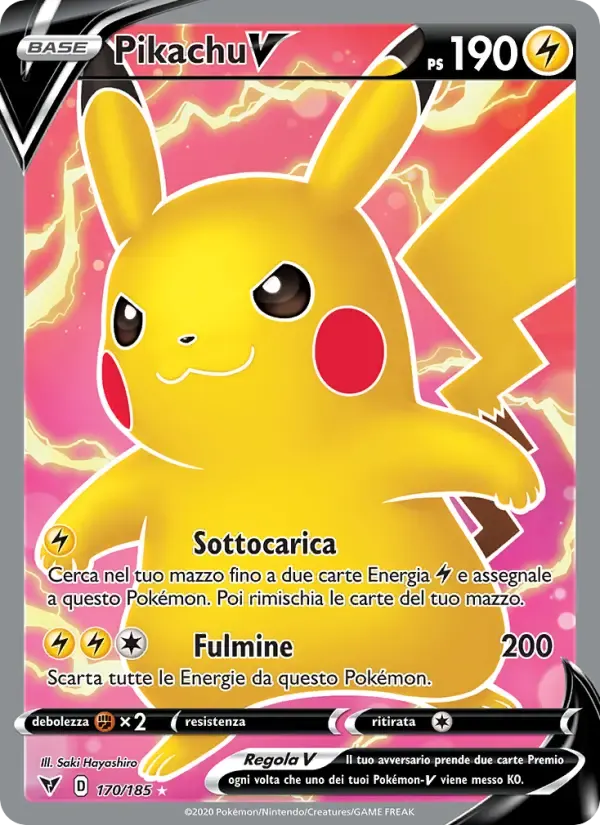 Pikachu V — Voltaggio Sfolgorante 170 Italian Pokémon card