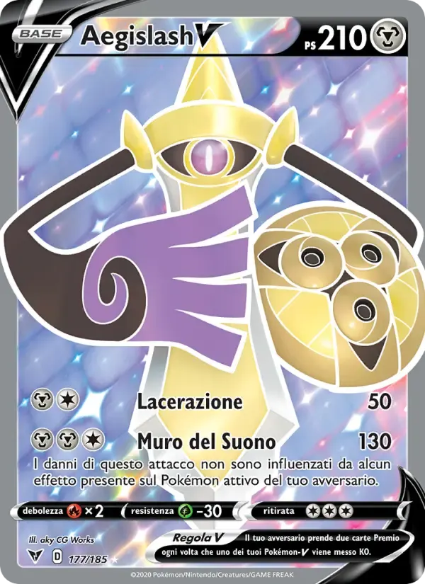 Aegislash V — Voltaggio Sfolgorante 177 Italian Pokémon card