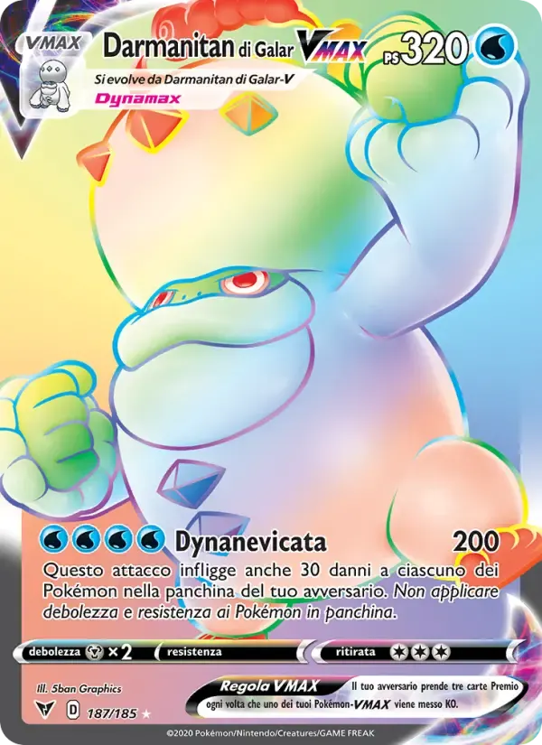 Darmanitan di Galar VMAX — Voltaggio Sfolgorante 187 Italian Pokémon card