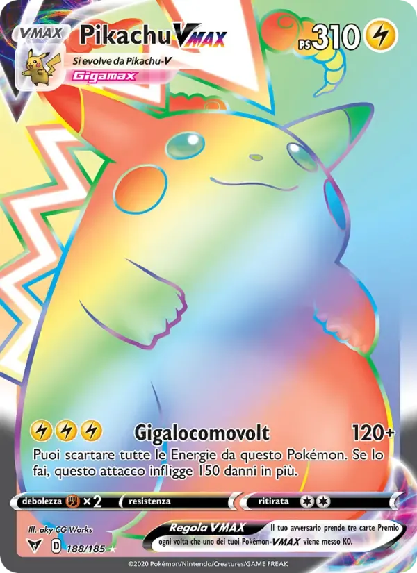 Pikachu VMAX — Voltaggio Sfolgorante 188 Italian Pokémon card
