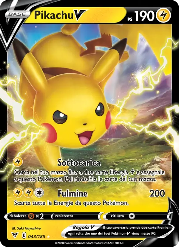 Pikachu V — Voltaggio Sfolgorante 43 Italian Pokémon card