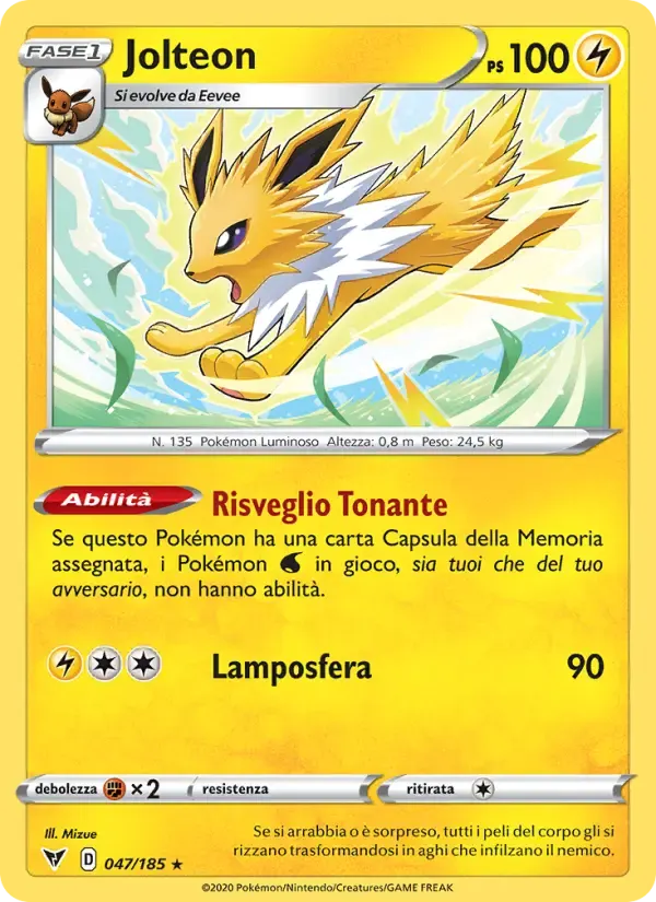 Jolteon — Voltaggio Sfolgorante 47 Italian Pokémon card