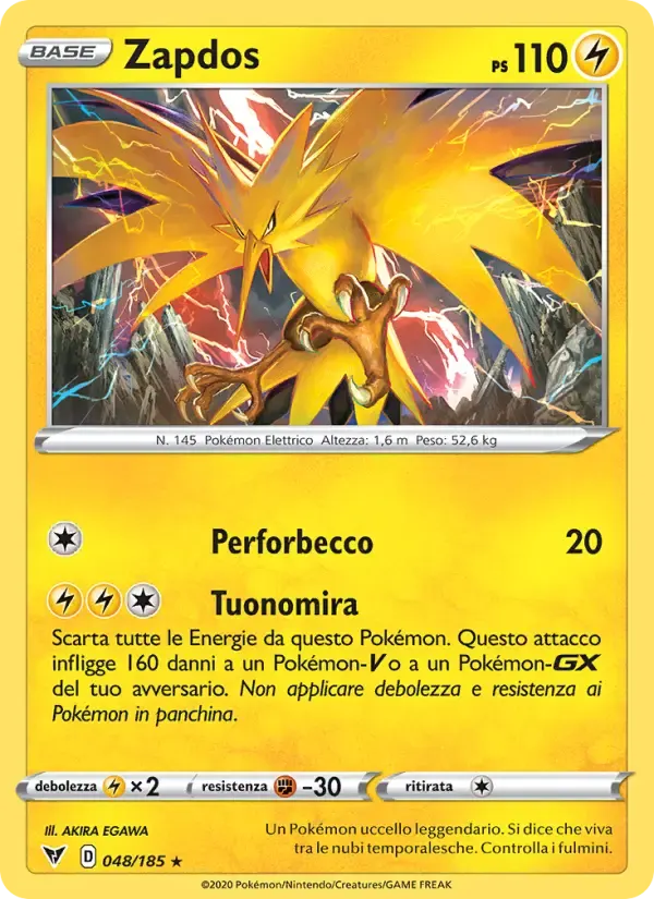 Zapdos — Voltaggio Sfolgorante 48 Italian Pokémon card