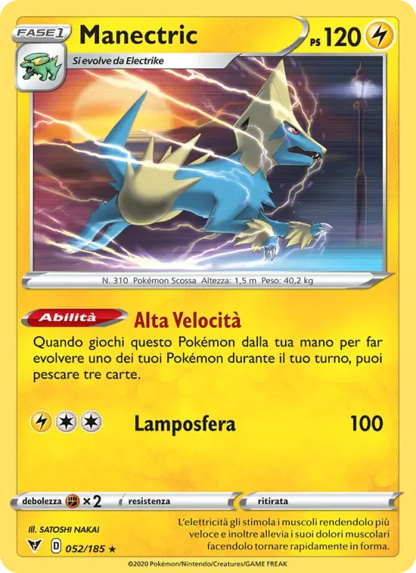 Manectric — Voltaggio Sfolgorante 52 Italian Pokémon card