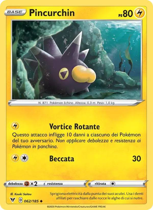 Pincurchin — Voltaggio Sfolgorante 62 Italian Pokémon card