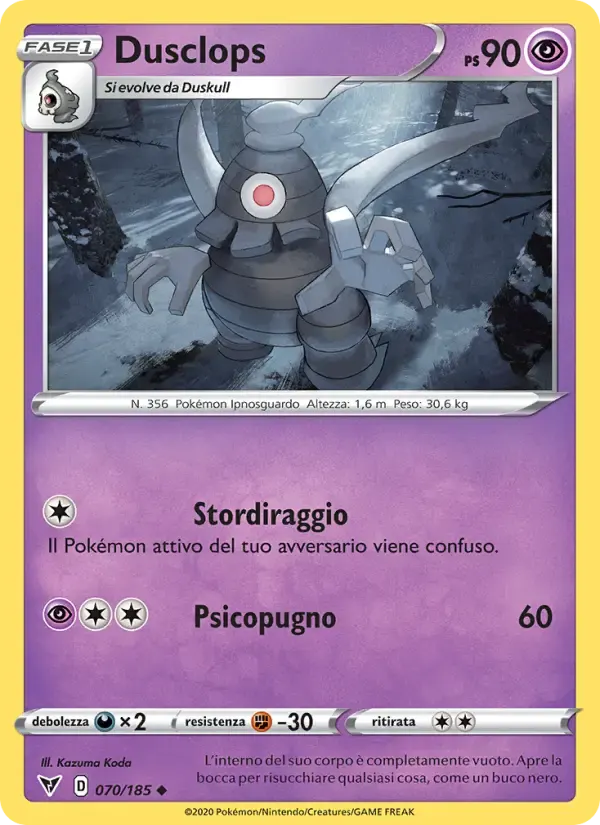 Dusclops — Voltaggio Sfolgorante 70 Italian Pokémon card