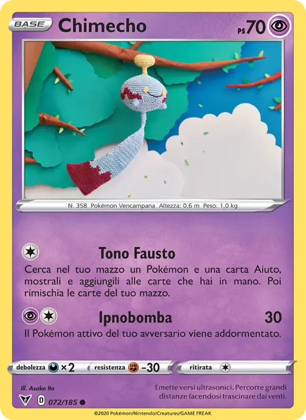 Chimecho — Voltaggio Sfolgorante 72 Italian Pokémon card