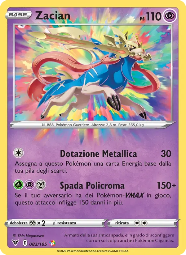 Zacian — Voltaggio Sfolgorante 82 Italian Pokémon card