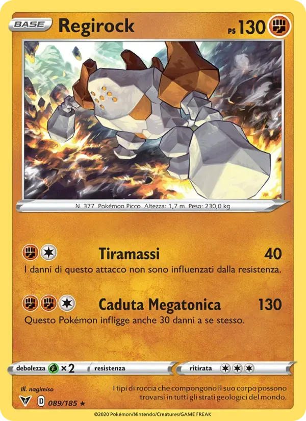 Regirock — Voltaggio Sfolgorante 89 Italian Pokémon card