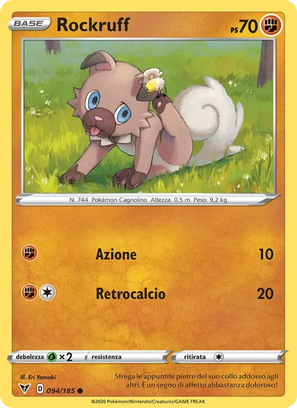 Rockruff — Voltaggio Sfolgorante 94 Italian Pokémon card