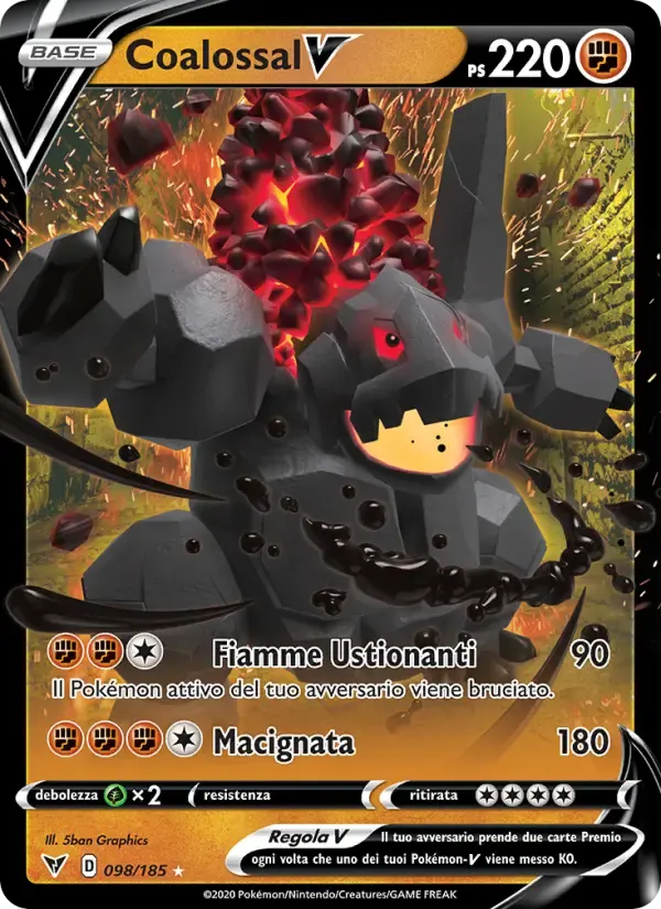 Coalossal V — Voltaggio Sfolgorante 98 Italian Pokémon card