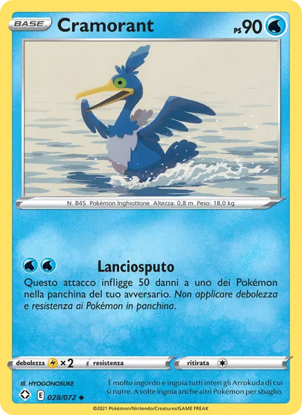 Cramorant — Destino Splendente 28 Italian Pokémon card
