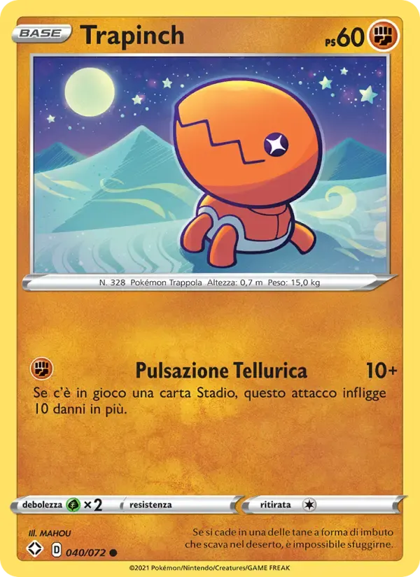 Trapinch — Destino Splendente 40 Italian Pokémon card