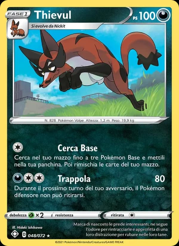 Thievul — Destino Splendente 48 Italian Pokémon card