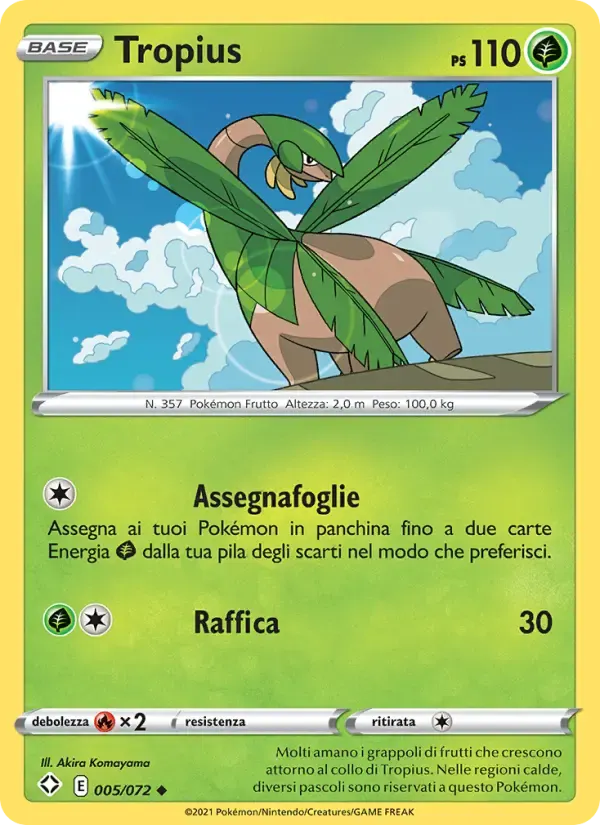 Tropius — Destino Splendente 5 Italian Pokémon card