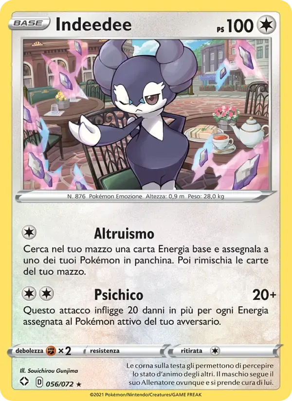 Indeedee — Destino Splendente 56 Italian Pokémon card